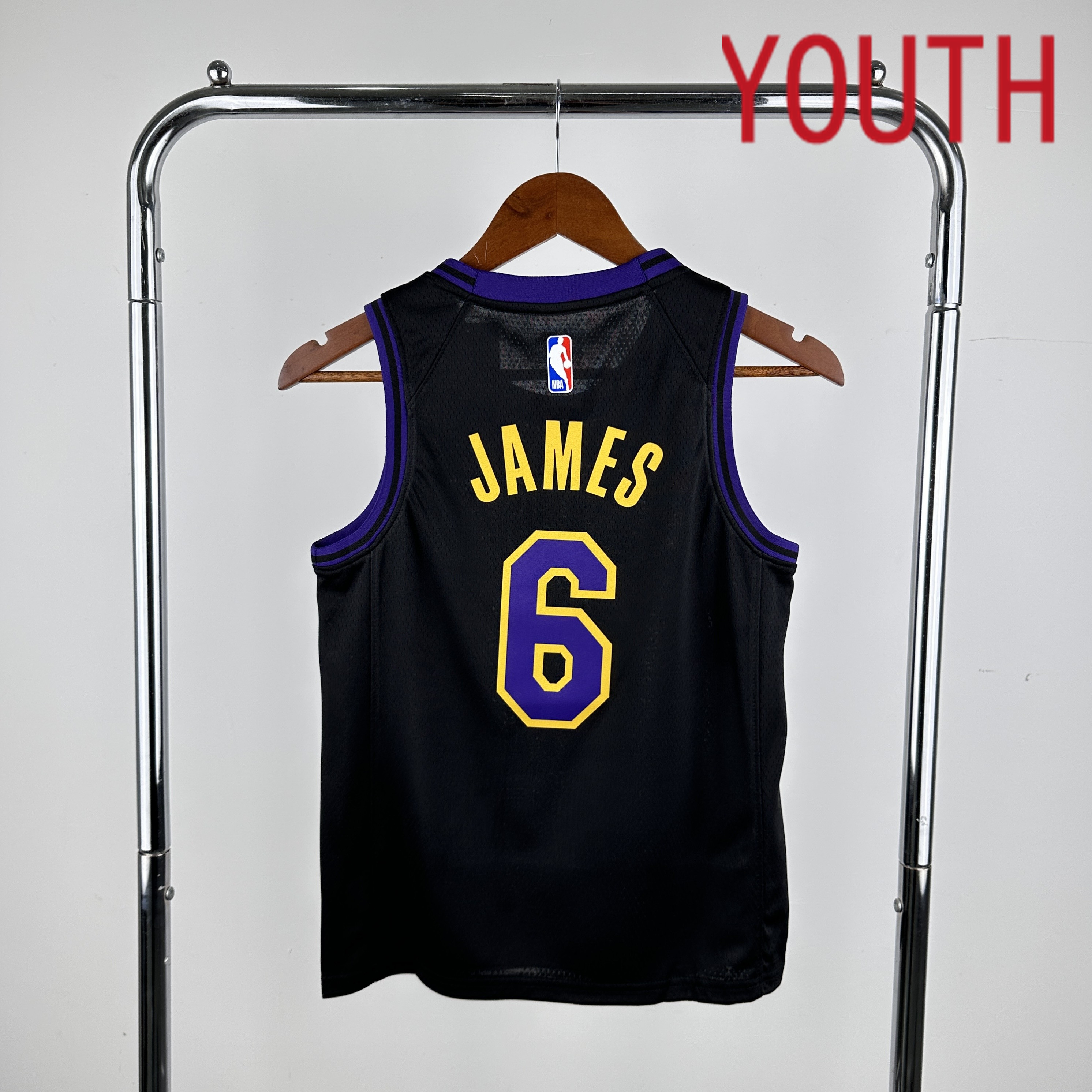 Youth Los Angeles Lakers 6 James Black City Edition Nike 2024 NBA Jersey